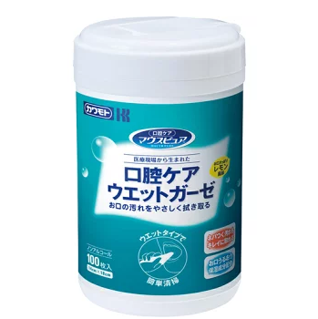 川本_檸檬風味口腔護理不含酒精濕潤牙膏布 100張罐装